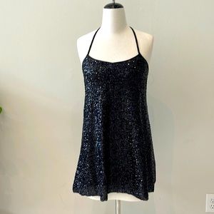 Black Sequin classic Mini Dress. Perfect For a Holiday Party!